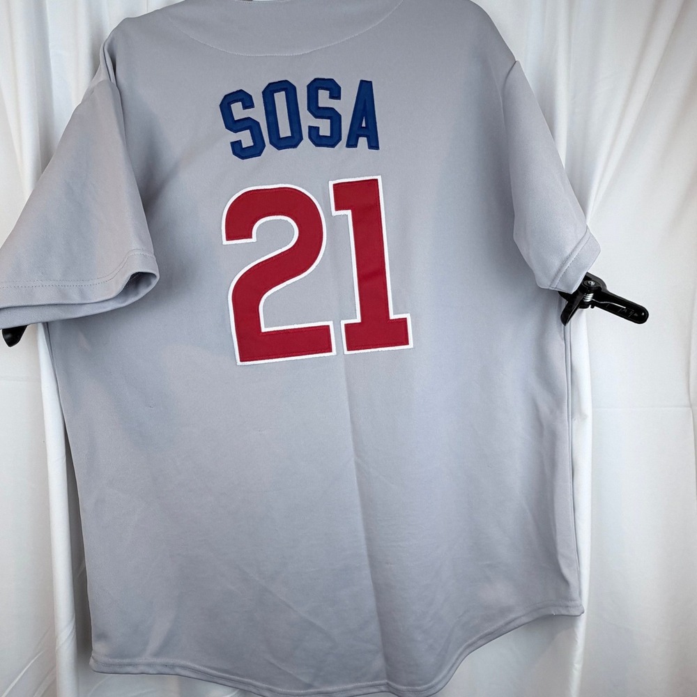 Vintage Majestic Sammy Sosa Chicago Cubs Gray Road Jersey XXL Made In Korea Sewn - Picture 2 of 7